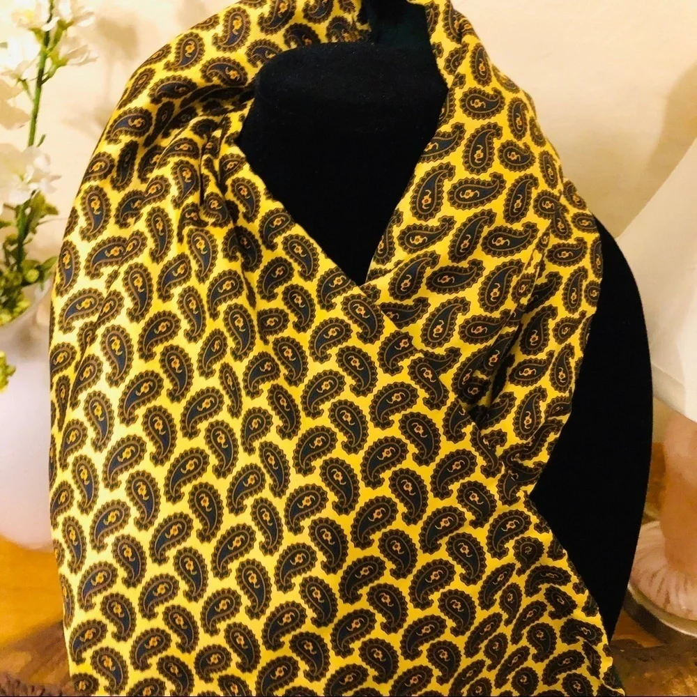 Renato Balestra Foulard Paisley Silk Wool Scarf